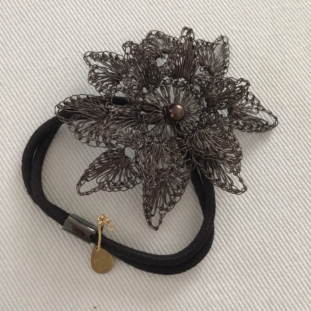 Colette Malouf Flower Mesh Hair Elastic